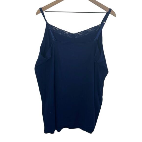 Catherines Suprema Collection Tank Top Navy with lace detail size 2X - Picture 1 of 7